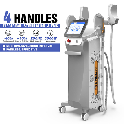 Advanced EMS Body Sculpting Machine 4 Handle 5000W Power Air Cooling System Body Transformation