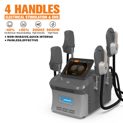 4 Tesla EMS Body Sculpting with 40% Fat Reduction 4 Handles and Multi Language Support