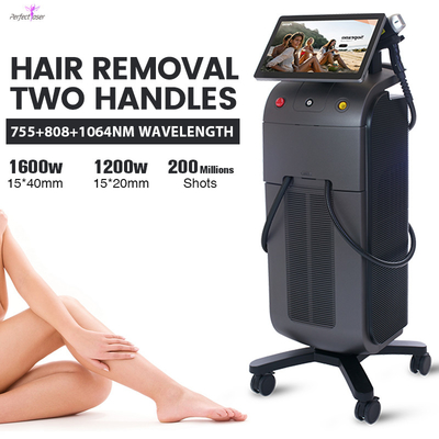 Powerful 3500W 2 Handles 808nm Diode Laser Hair Removal Machine with 755nm 808nm 1064nm Wavelengths