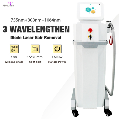 3500W 755nm 808nm 1064nm Hair Removal Machine with 15.6 Inch Touch Screen