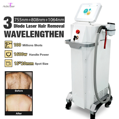 Dual Wavelength 808nm Diode Laser Hair Removal Machine with 15.6 Inch Android Color Touch Screen