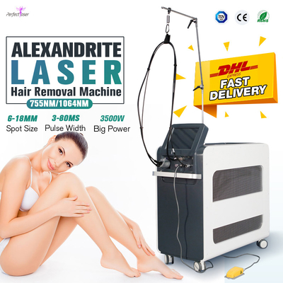 Alexandrite Laser Hair Removal Machine ND YAG 4000W 755nm 1064nm