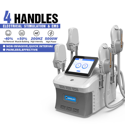 Air Cooled 5000W EMS Sculpting Machine with 300us Pulse 40% Fat Reduction 8 Languages Support